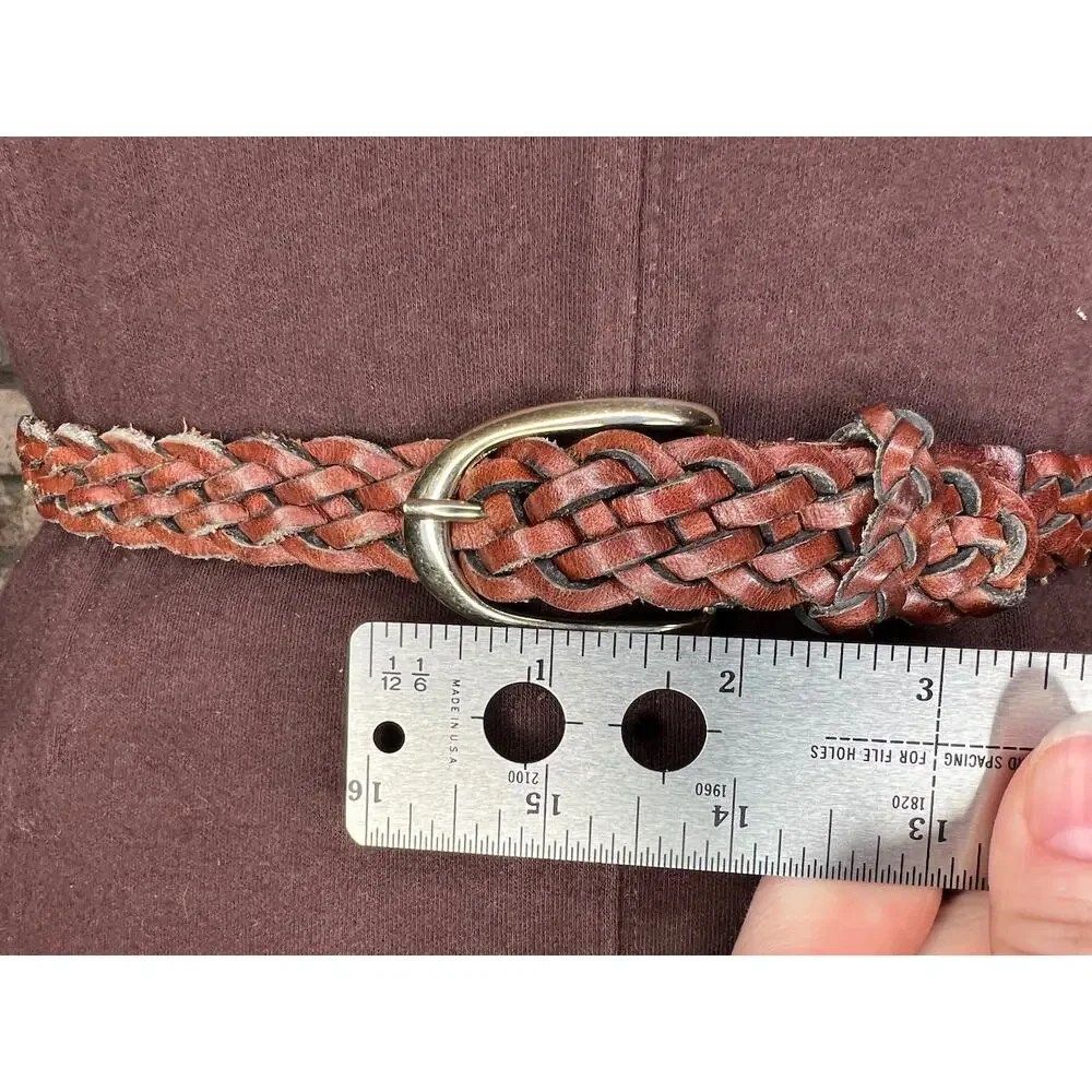 Split leather belt brown size small
